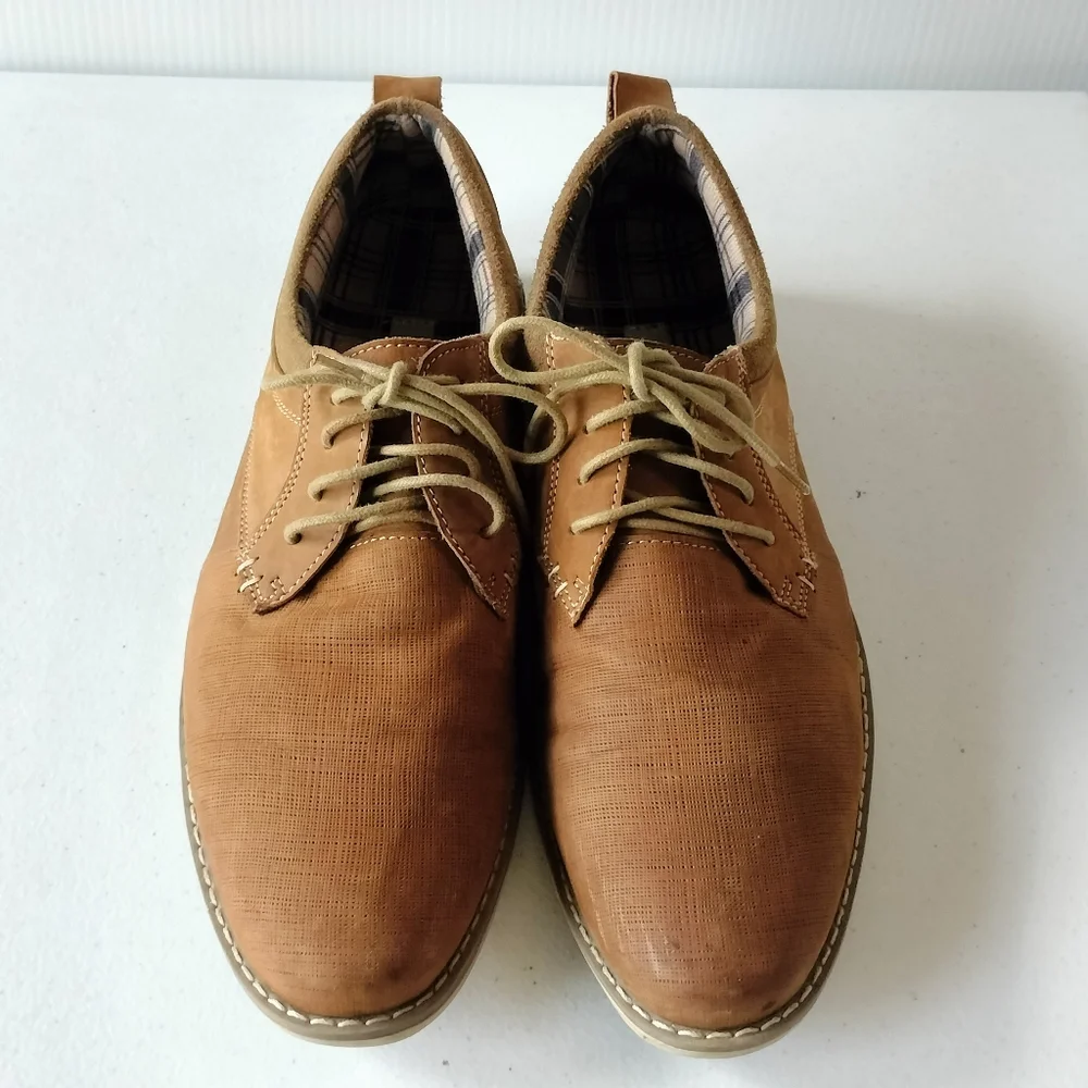 Steve Madden mens lace up brown Oxford shoes 12 preppy Office Comfort